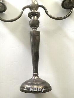 Wonderful Vintage Pair Of Sterling Silver 3 Light Candelabras