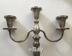 Wonderful Vintage Pair Of Sterling Silver 3 Light Candelabras