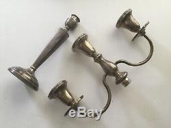 Wonderful Vintage Pair Of Sterling Silver 3 Light Candelabras