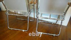 ZIP DEE Silver Gray Folding Lawn Chair Airstream USA Vintage Pair of 2 RV Camp