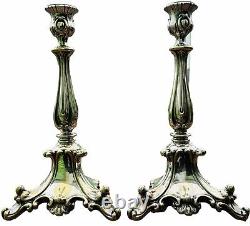 10 PAIRES DE BOUGEOIRS EN ARGENTÉ DE STYLE BAROQUE VINTAGE - 2,6 livres