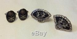 18,0 Grammes Vintage 2 Paires En Argent Sterling Thai Siamois De Danse De Manchette