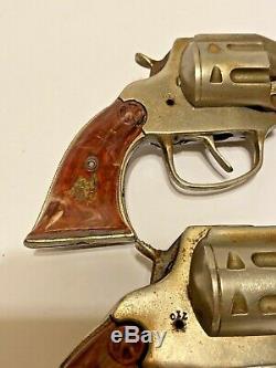 1940 Vintage Paire De Kilgore Lone Ranger Hiyo Argent En Fonte Cap Armes À Feu