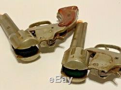 1940 Vintage Paire De Kilgore Lone Ranger Hiyo Argent En Fonte Cap Armes À Feu