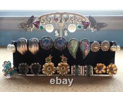 22 Paires De Clip Vintage Sur Screw Back Boucles D’oreilles Non Percées Lot Sterling Silver