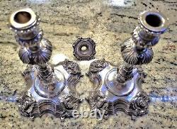 2 Bougeoirs en argent Sterling ROYAL IRISH Vintage des années 1960