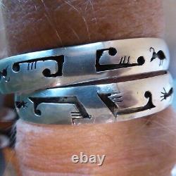2 Bracelets Rigides Estampillés en Argent Sterling Vintage avec Recouvrement Total de 47,7 grammes Signés
