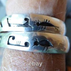 2 Bracelets Rigides Estampillés en Argent Sterling Vintage avec Recouvrement Total de 47,7 grammes Signés