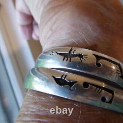 2 Bracelets Rigides Estampillés en Argent Sterling Vintage avec Recouvrement Total de 47,7 grammes Signés