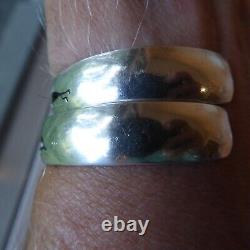 2 Bracelets Rigides Estampillés en Argent Sterling Vintage avec Recouvrement Total de 47,7 grammes Signés