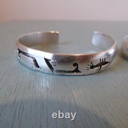 2 Bracelets Rigides Estampillés en Argent Sterling Vintage avec Recouvrement Total de 47,7 grammes Signés