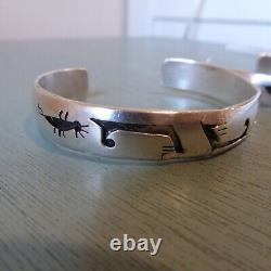 2 Bracelets Rigides Estampillés en Argent Sterling Vintage avec Recouvrement Total de 47,7 grammes Signés