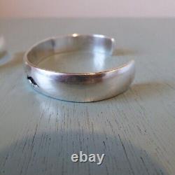 2 Bracelets Rigides Estampillés en Argent Sterling Vintage avec Recouvrement Total de 47,7 grammes Signés