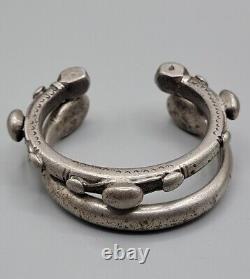 2 Bracelets de monnaie en argent nubien 800 argent 182,7 grammes Paire 6.5 & 7 Antique