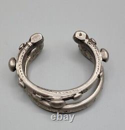 2 Bracelets de monnaie en argent nubien 800 argent 182,7 grammes Paire 6.5 & 7 Antique