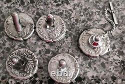 2 Paire de Boutons de Manchette Vintage avec des Pièces Grecques de  Tetradrachme d'Artémis Archère + Pince à Cravate