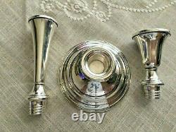 2 Vintage Lunt Pair Sterling Silver Candelabra 3 Candelabra. 925 Années 1970 -13.25