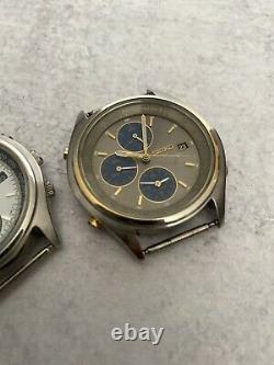 2x Montres Chronographes Vintage Seiko 7t32-7c60 Et 7c69 Panda (pair)