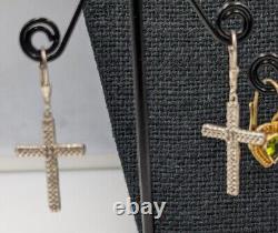 30+ Paires - Boucles d'oreilles en argent sterling vintage avec diamants, pierres précieuses, etc. 114g