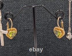30+ Paires - Boucles d'oreilles en argent sterling vintage avec diamants, pierres précieuses, etc. 114g