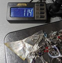 30+ Paires - Boucles d'oreilles en argent sterling vintage avec diamants, pierres précieuses, etc. 114g