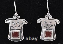 4 Paires de Boucles d'Oreilles Pendantes Vintage en Argent Sterling avec Pierre Naturelle Fait Main Boho