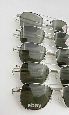 5 Paires Nos Vintage American Optical Ao Fg58 White Bayonet Aviator Withbox & Cases