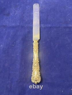 6 Couteaux de table en argent VTG - Lame plate plaquée, Sans mono - Paires avec Old Baronial