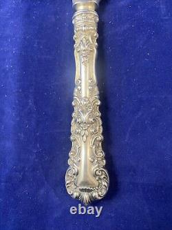6 Couteaux de table en argent VTG - Lame plate plaquée, Sans mono - Paires avec Old Baronial