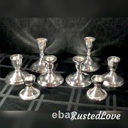 8 Porte-bougies Sterling Vintage Paires Sterling Silver Candlesticks 4 Paires