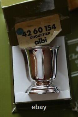 Albi Vintage Paire De Français D’argent Plaqué Christofle Egg Cups + Box Nouveau