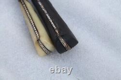 Ancien petit couteau dague Sikh & kaur en fer incrusté d'argent de petite taille vintage