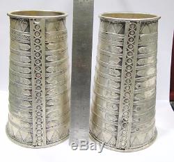 Anciennes Ethnique Tribal Old Silver Cuff Bracelet Paire Rajasthan Ind