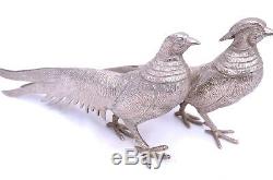 Art Deco Vintage Paire De XL Paon Ou Faisan Figurines Des Années 60
