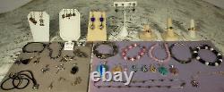 BLOT DE BIJOUX EN ARGENT 39 pièces 190,7g Vintage à Nouveau Améthyste Topaze Péridot + FAB