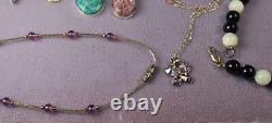 BLOT DE BIJOUX EN ARGENT 39 pièces 190,7g Vintage à Nouveau Améthyste Topaze Péridot + FAB