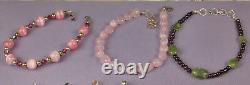 BLOT DE BIJOUX EN ARGENT 39 pièces 190,7g Vintage à Nouveau Améthyste Topaze Péridot + FAB
