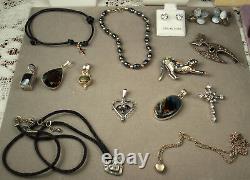 BLOT DE BIJOUX EN ARGENT 39 pièces 190,7g Vintage à Nouveau Améthyste Topaze Péridot + FAB