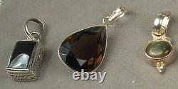 BLOT DE BIJOUX EN ARGENT 39 pièces 190,7g Vintage à Nouveau Améthyste Topaze Péridot + FAB