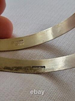 Beau Lot de Bracelets Vintage en Argent Sterling Estampillés Solides Navajo avec Thunderbirds, Étoiles et Flèches