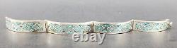 Beau Paire de Bracelets Vintage en Argent Sterling et Incrustés de Turquoise