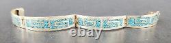 Beau Paire de Bracelets Vintage en Argent Sterling et Incrustés de Turquoise