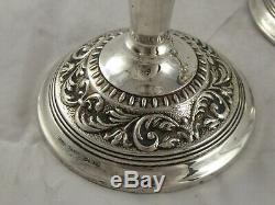 Belle Paire Ornement Vintage Sterling Argent Massif Bougeoirs W I Broadway 1976