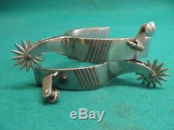 Belle Vintage Paire De Mounted Argent Western Cowboy Spurs