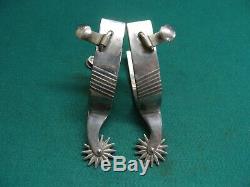 Belle Vintage Paire De Mounted Argent Western Cowboy Spurs