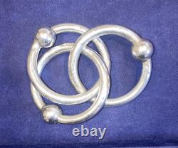 Berceau de bébé vintage Tiffany en argent sterling à triple enchevêtrement signé