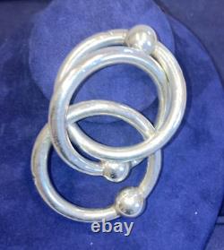 Berceau de bébé vintage Tiffany en argent sterling à triple enchevêtrement signé