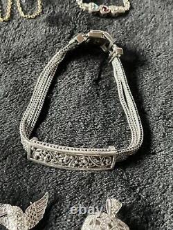 Bijoux en argent sterling pour femmes de vintage à aujourd'hui, lot de 24 pièces, revendables et portables