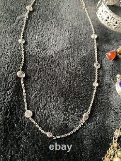 Bijoux en argent sterling pour femmes de vintage à aujourd'hui, lot de 24 pièces, revendables et portables