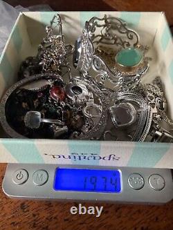 Bijoux en argent sterling pour femmes de vintage à aujourd'hui, lot de 24 pièces, revendables et portables